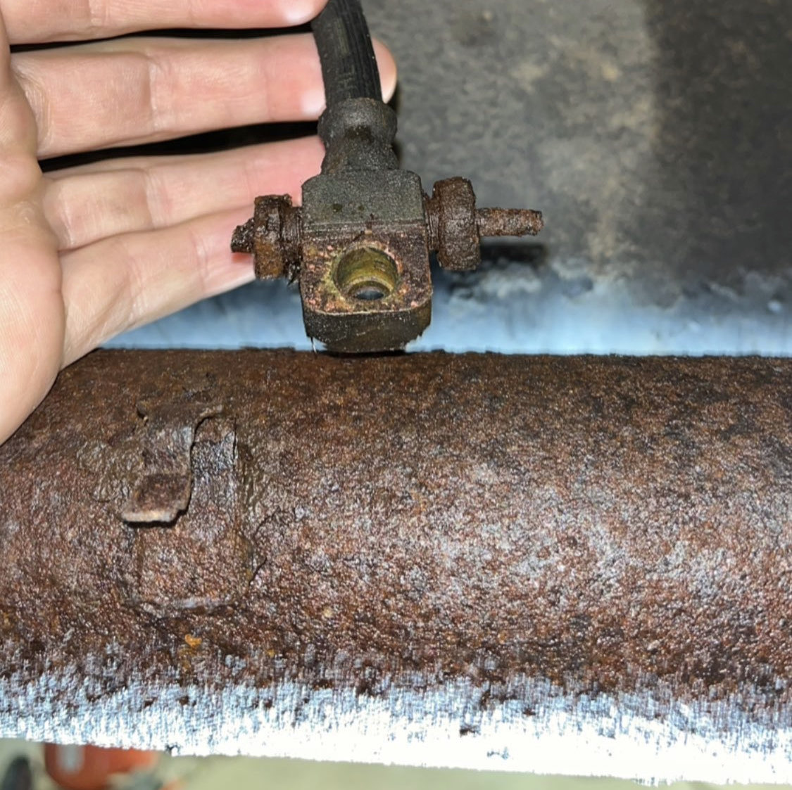 ruined rear brake tee