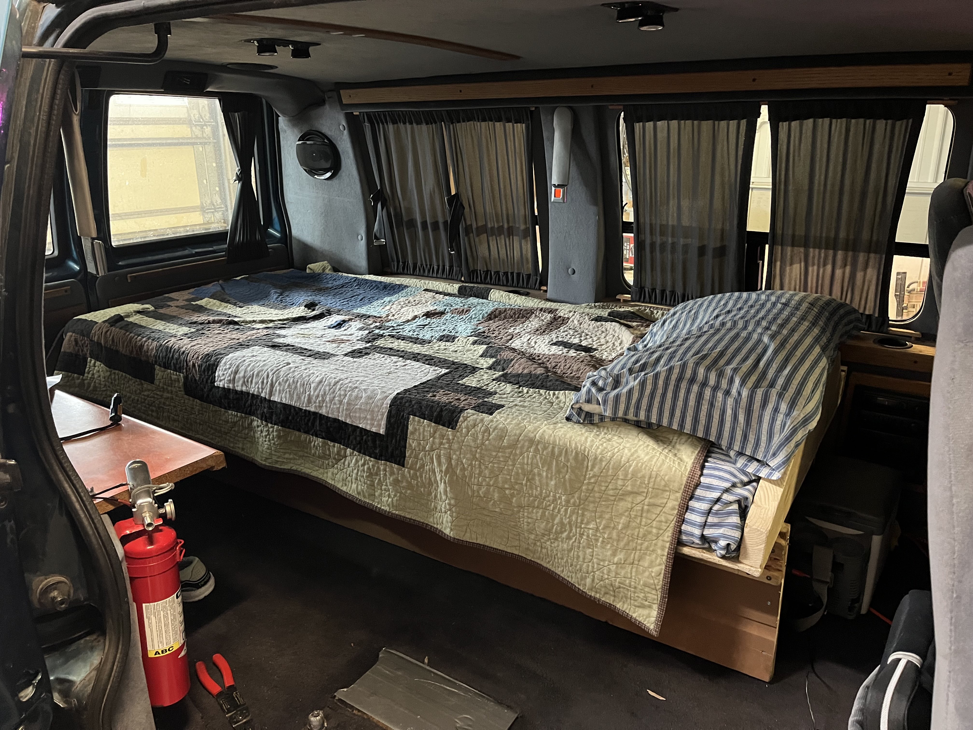 completed van interior. cozy!